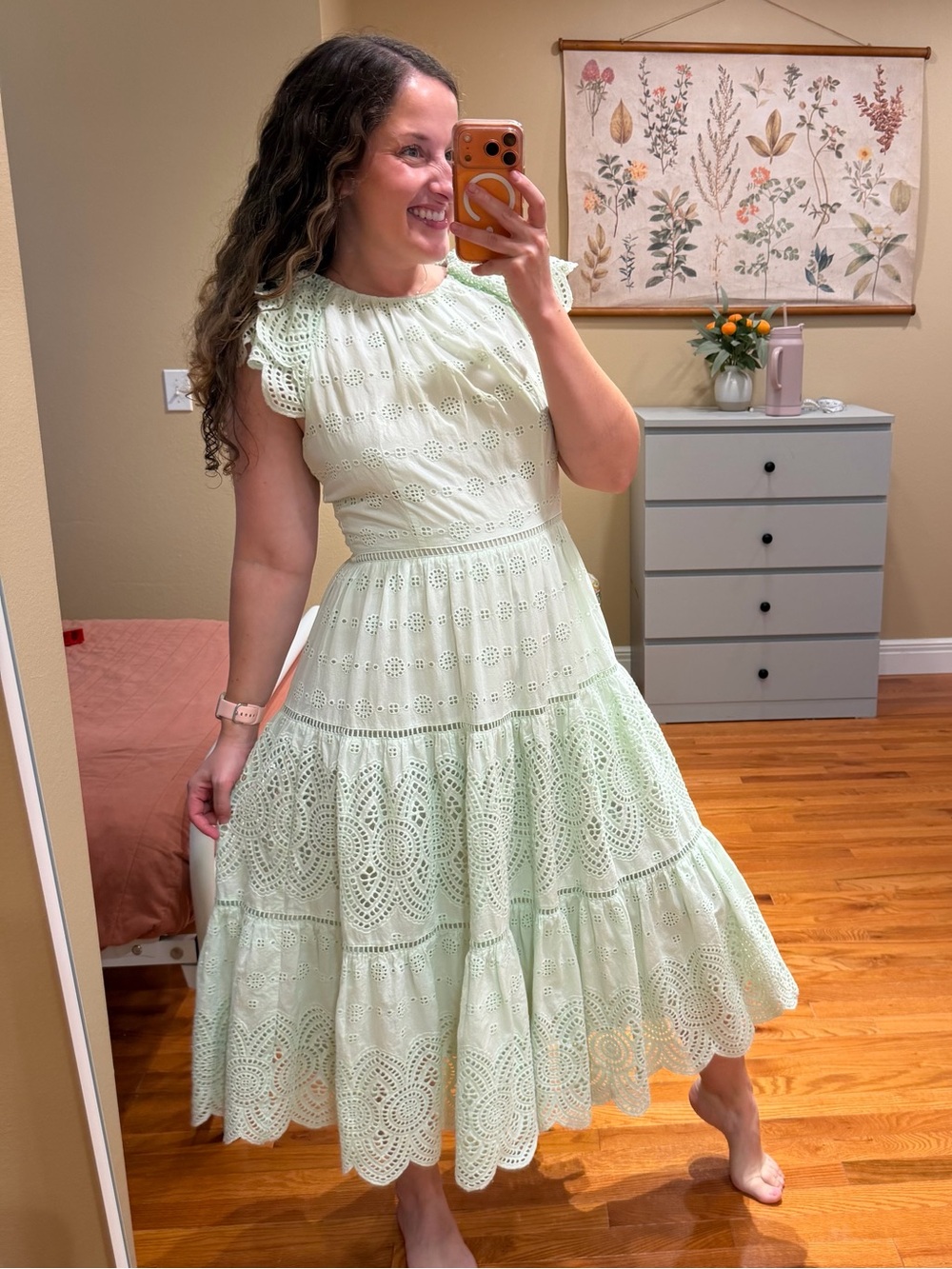 Antonio Melani Eyelet Midi Dress in Light Mint - Elegant Summer Women’s Dress 8